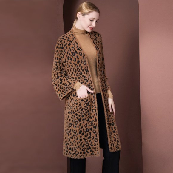Leopard Patterned Pockets Cardigan - Picture 1 of 2